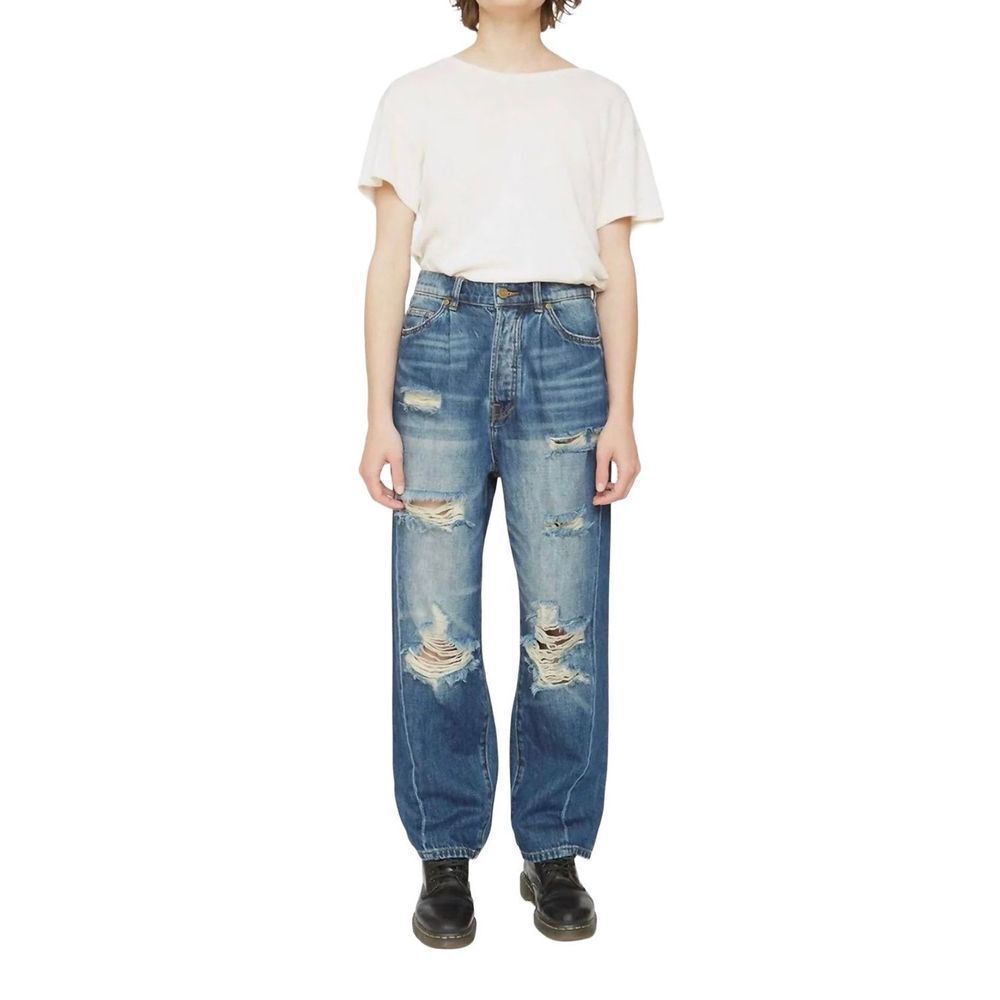 NWT SR vs. Sandrine Rose x Free People Paper Jean, NY82 Faded Denim, Wide Leg, s